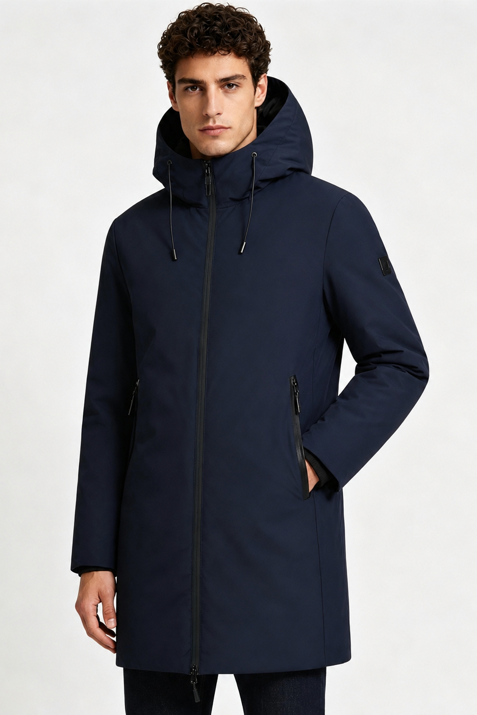 Parka longue marine homme avec capuche MARCEL