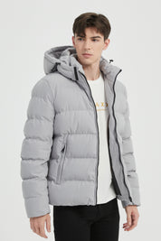 Doudoune Homme Gris claire avec Capuche LAZARE