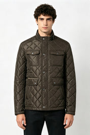 Blouson matelassé marron homme à poches ALPHONSE