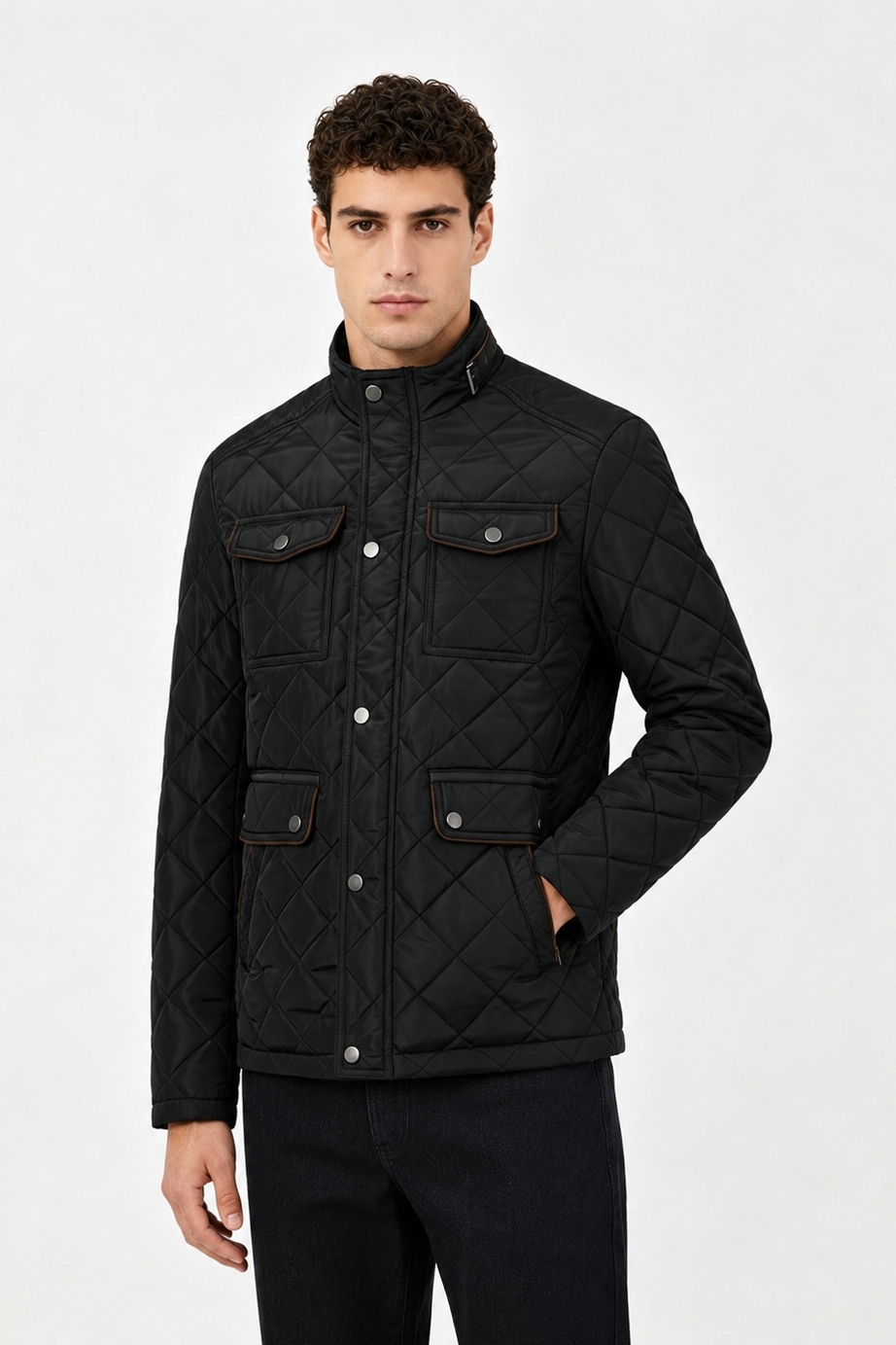 Blouson matelassé noir homme à poches ALPHONSE