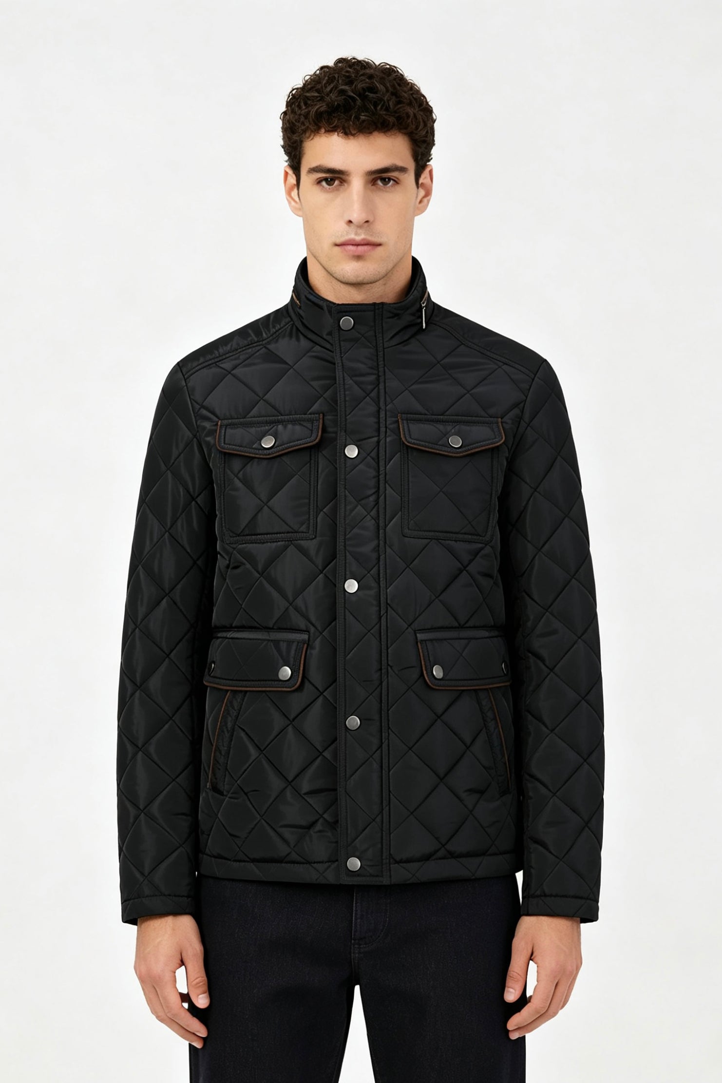 Blouson matelassé noir homme à poches ALPHONSE