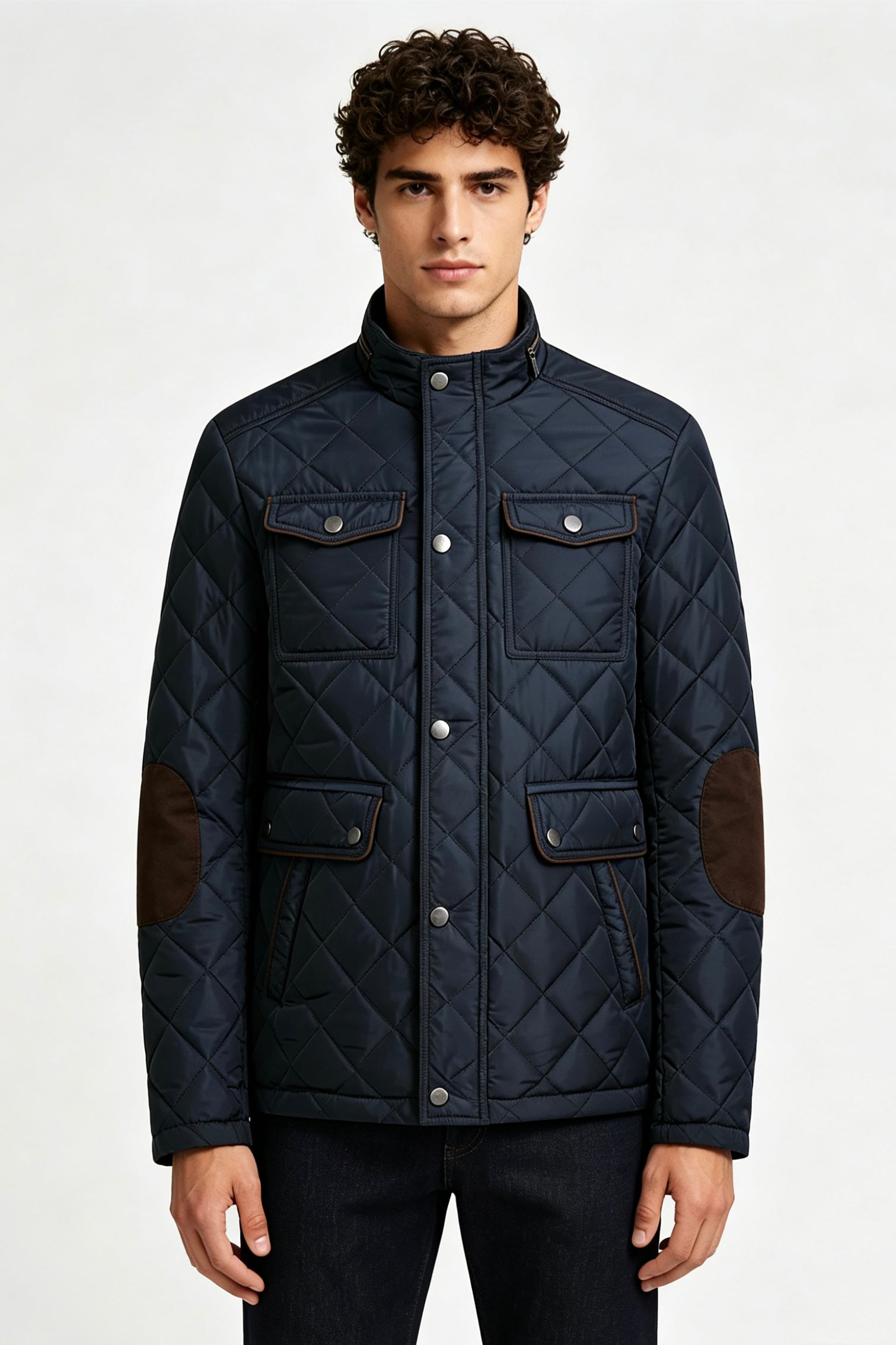 Blouson matelassé bleu homme à poches ALPHONSE