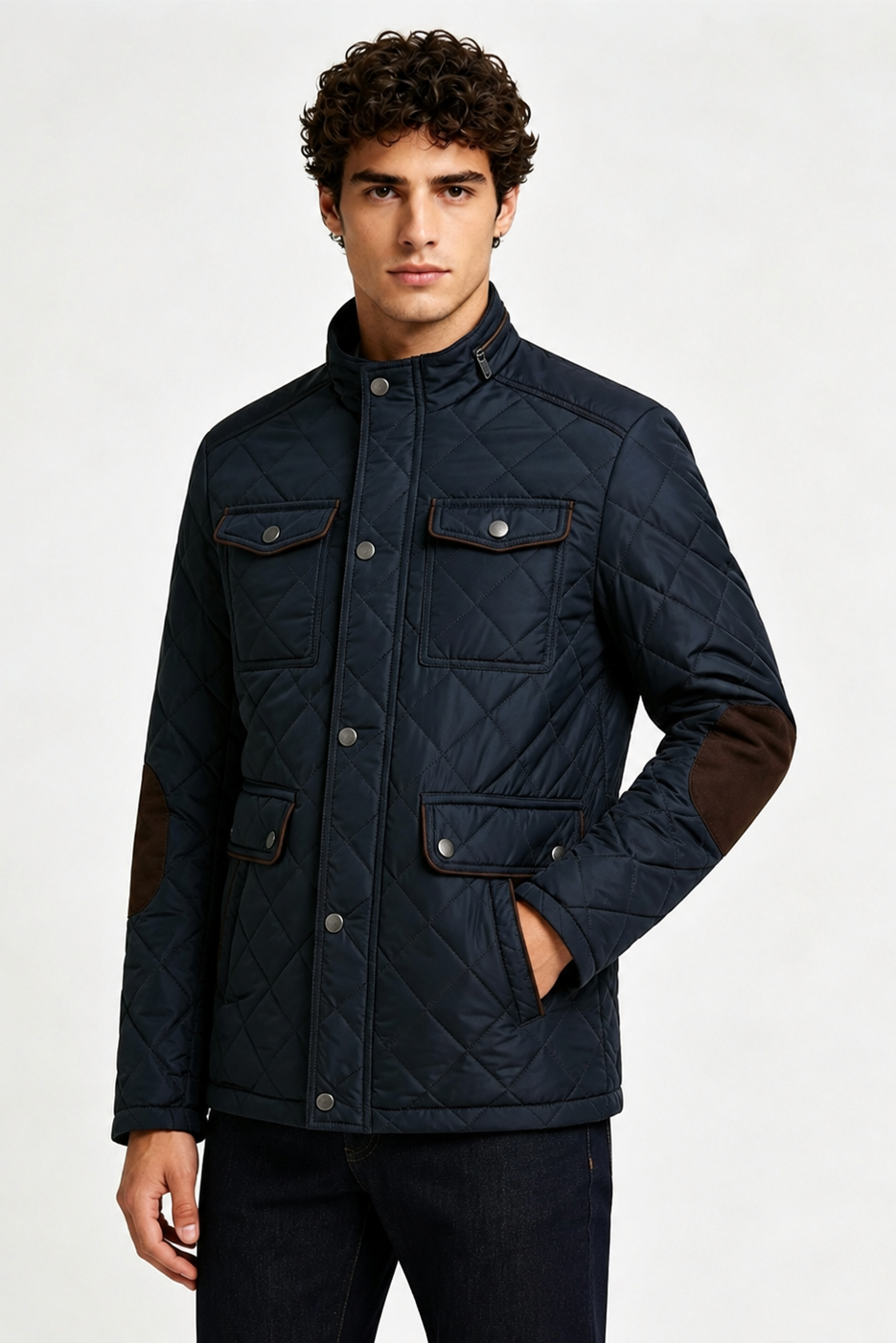 Blouson matelassé bleu homme à poches ALPHONSE