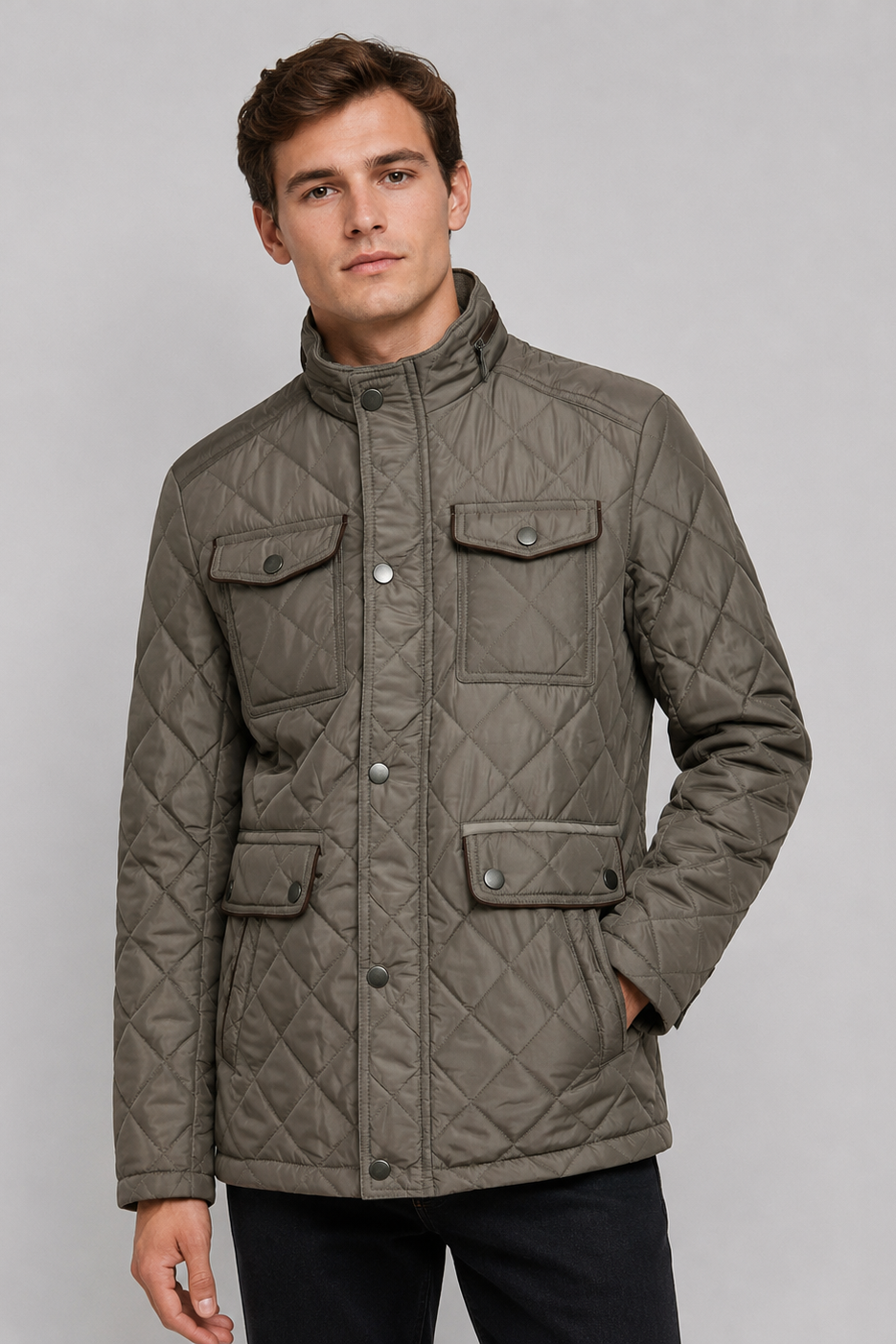Blouson matelassé beige homme à poches ALPHONSE