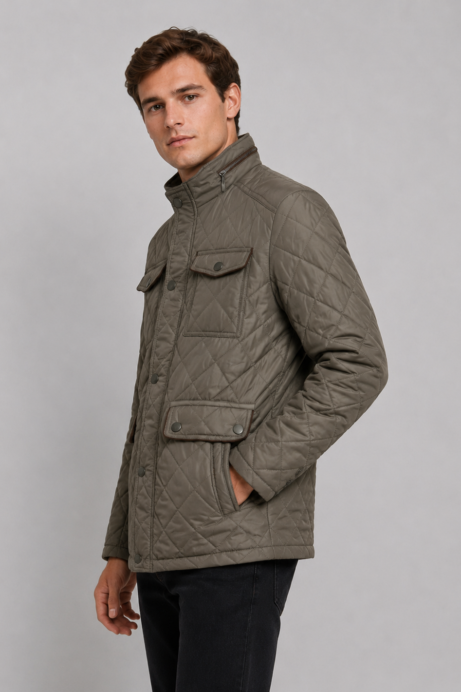 Blouson matelassé beige homme à poches ALPHONSE