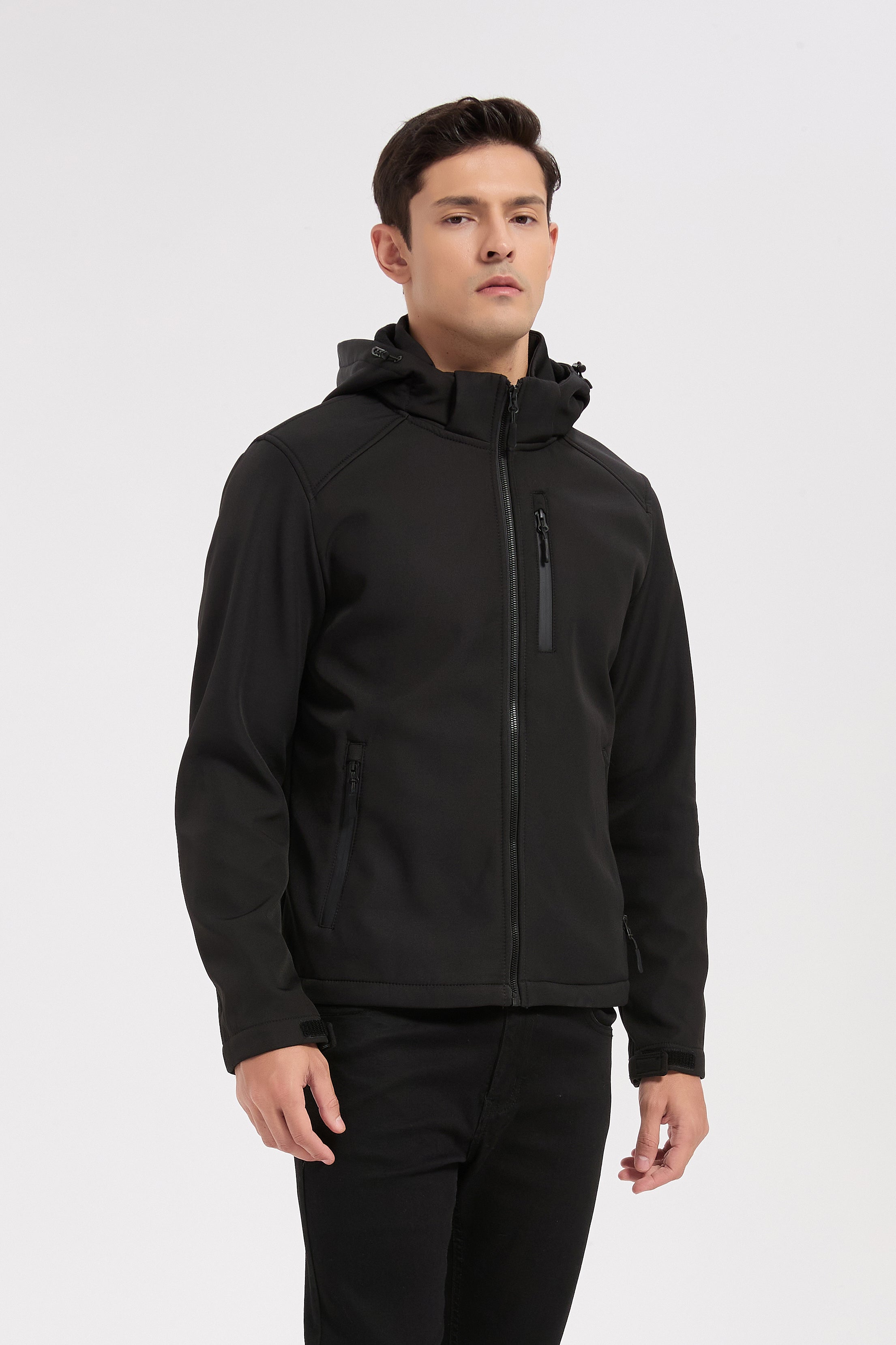 Veste softshell noir homme à capuche ÉTIENNE