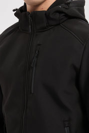 Veste softshell noir homme à capuche ÉTIENNE