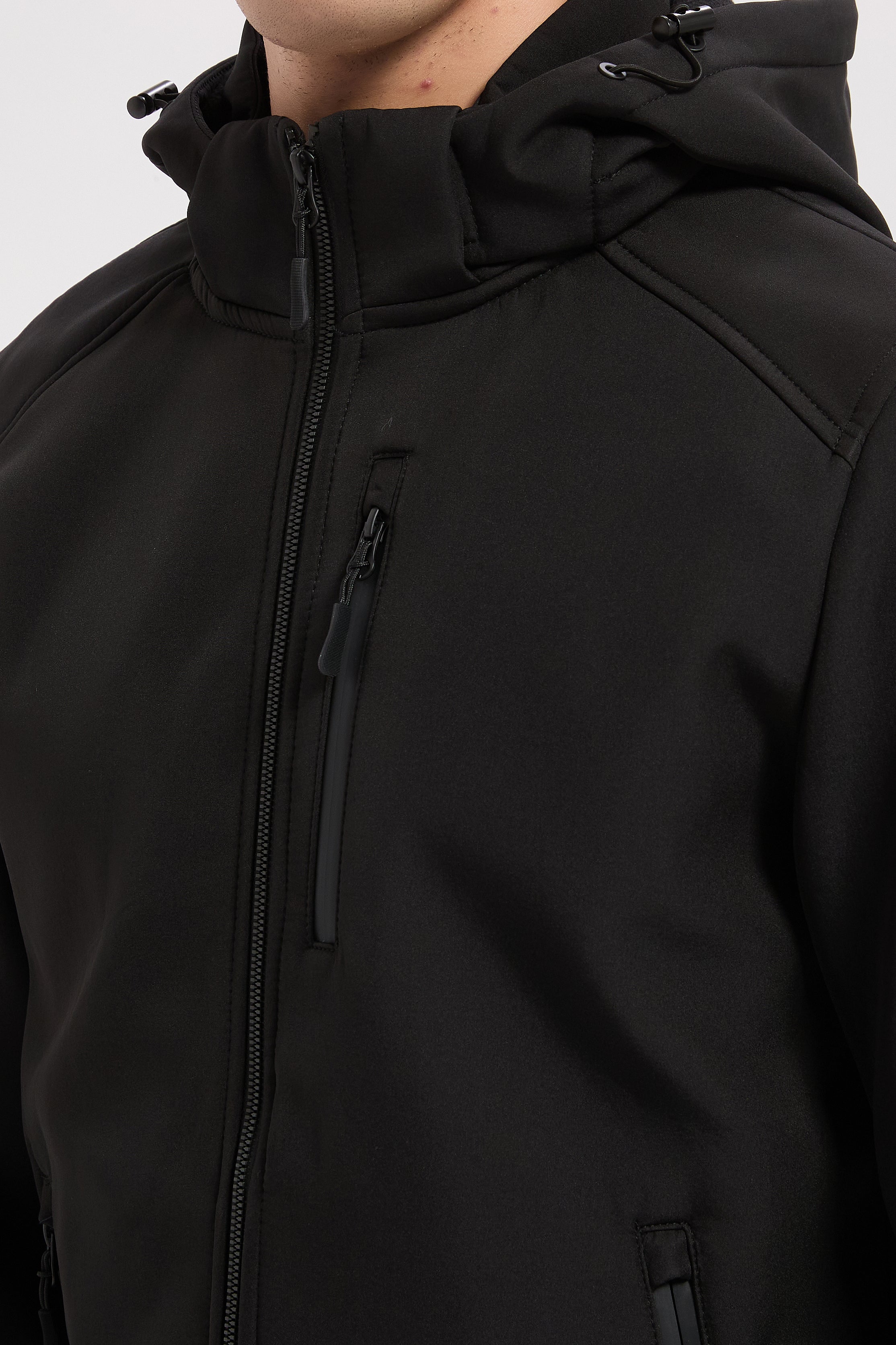 Veste softshell noir homme à capuche ÉTIENNE