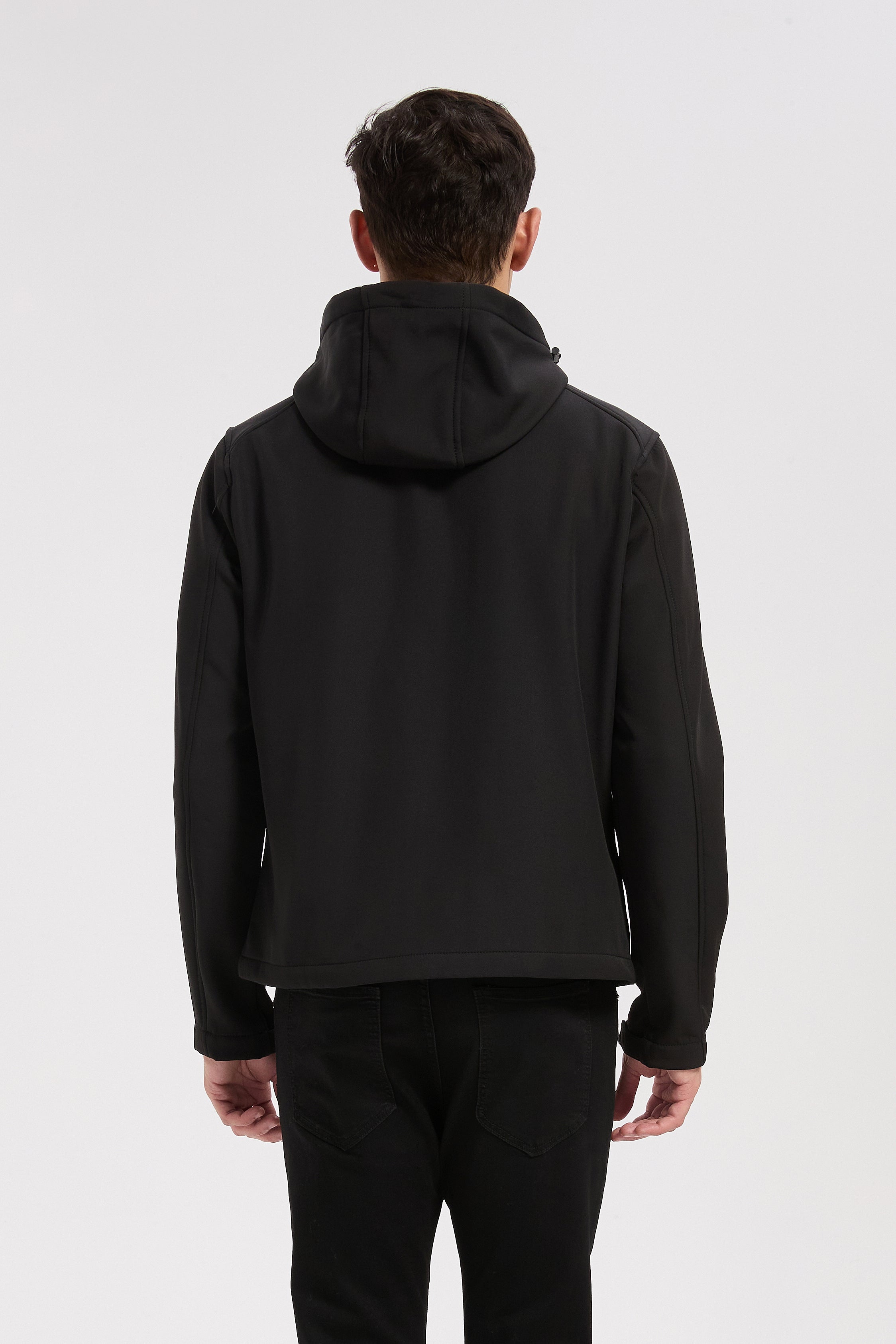 Veste softshell noir homme à capuche ÉTIENNE