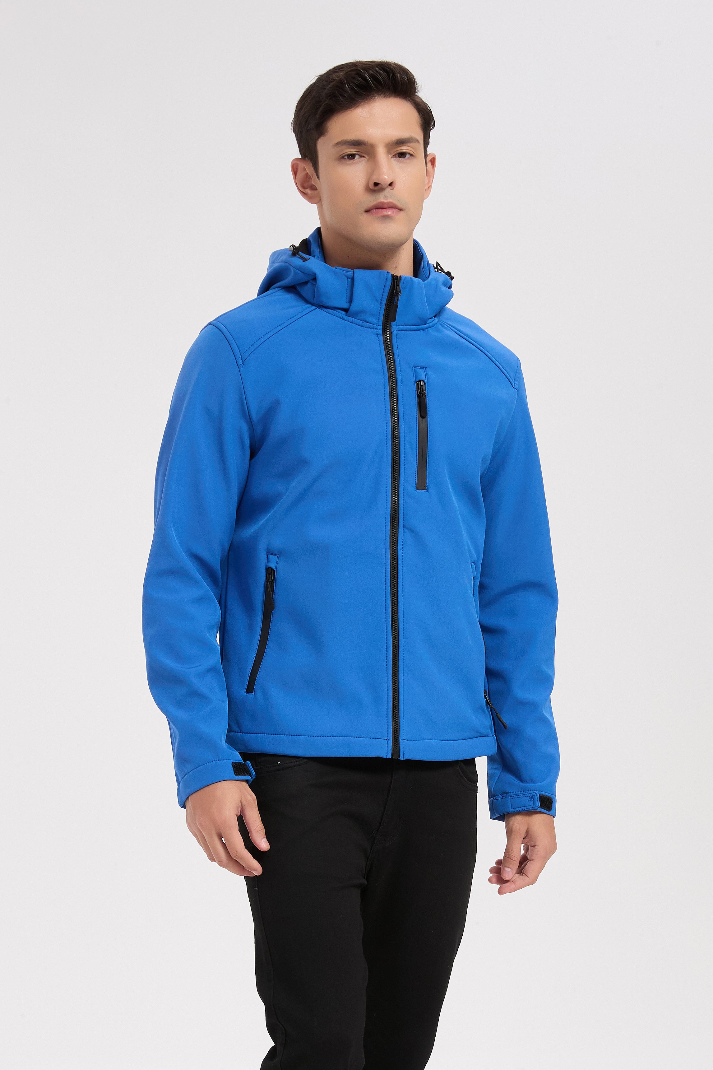 Veste softshell bleu royal homme à capuche ÉTIENNE