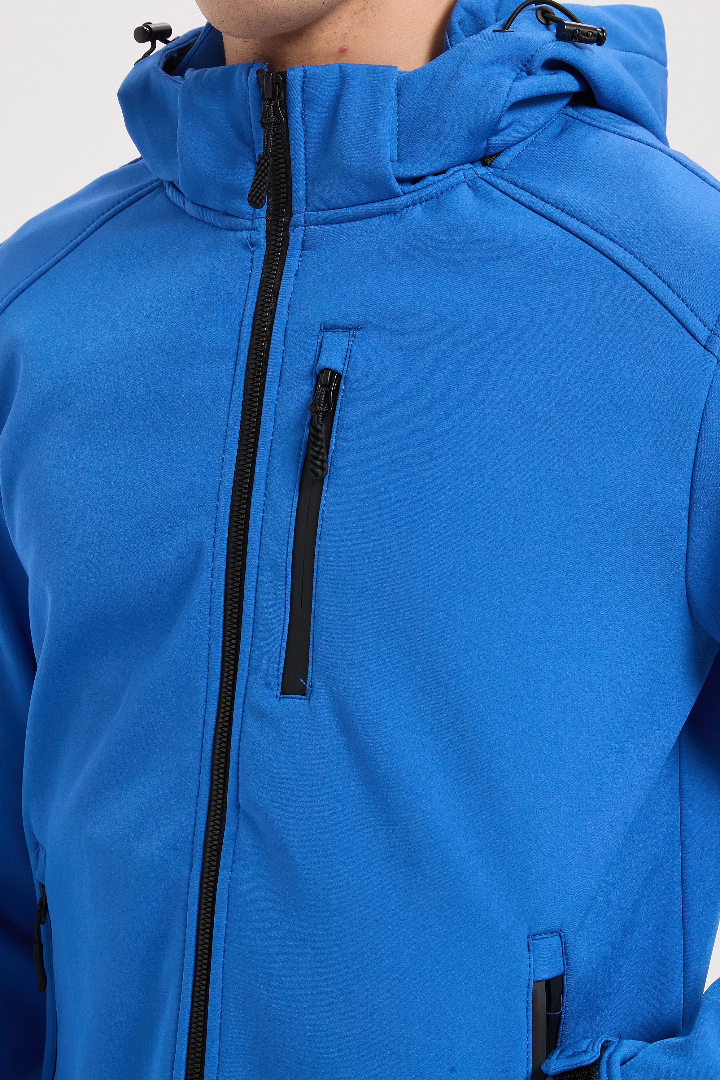 Veste softshell bleu royal homme à capuche ÉTIENNE