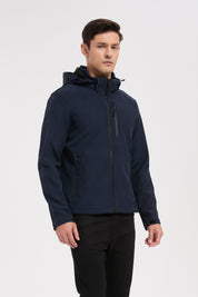 Veste softshell marine homme à capuche ÉTIENNE