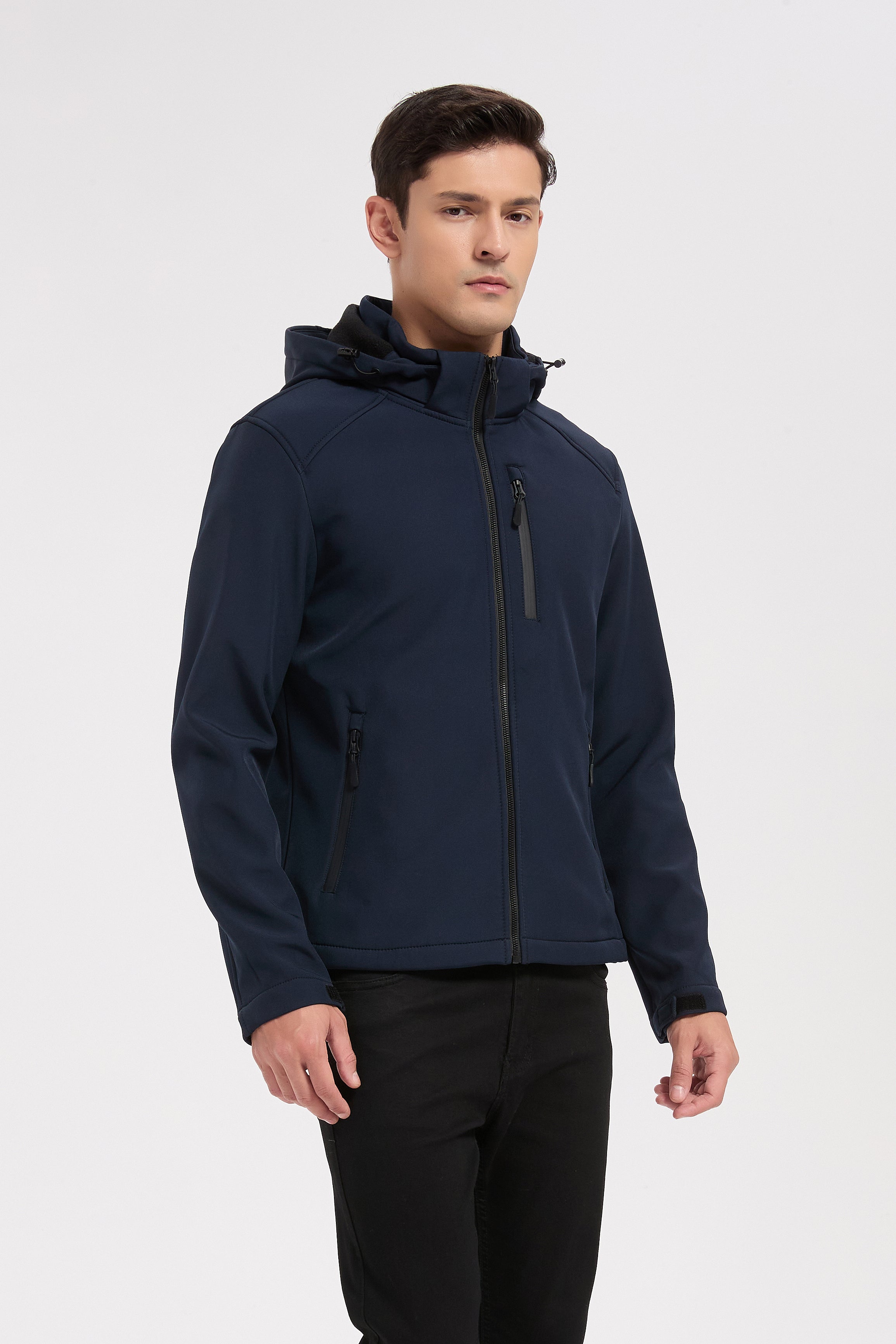 Veste softshell marine homme à capuche ÉTIENNE