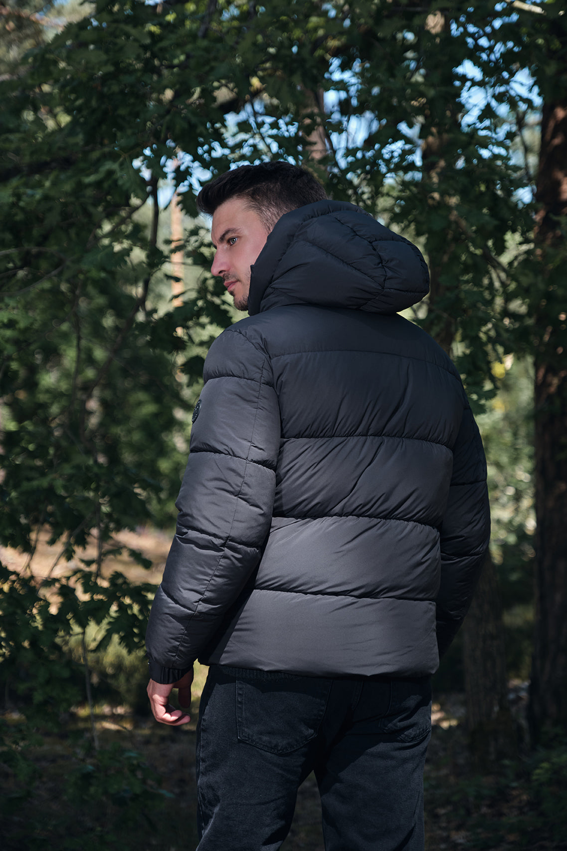 Doudoune gris foncé homme à capuche EUGÈNE