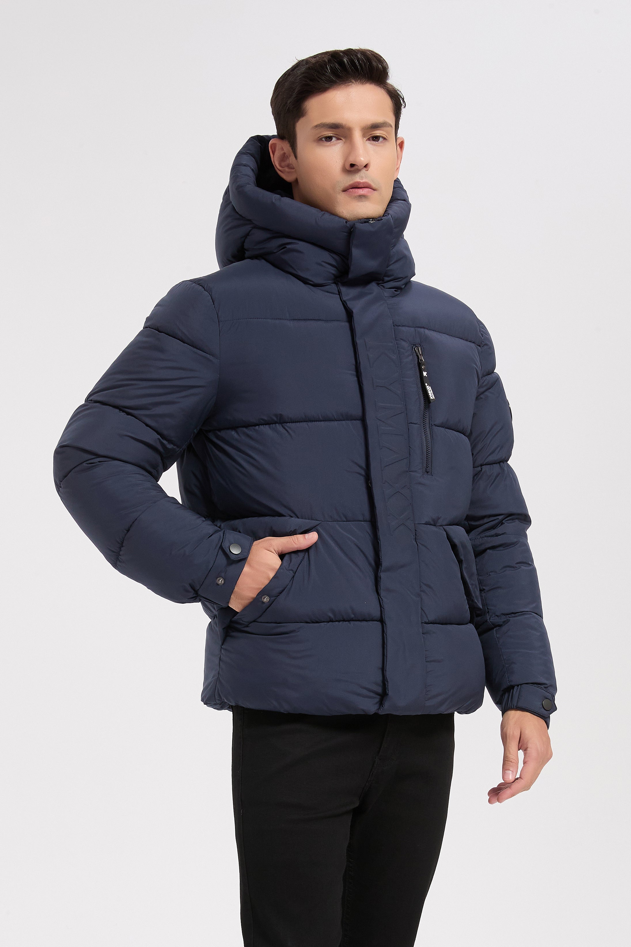 Doudoune bleu foncé homme à capuche EUGÈNE