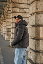 Doudoune noir homme à capuche FRANCK