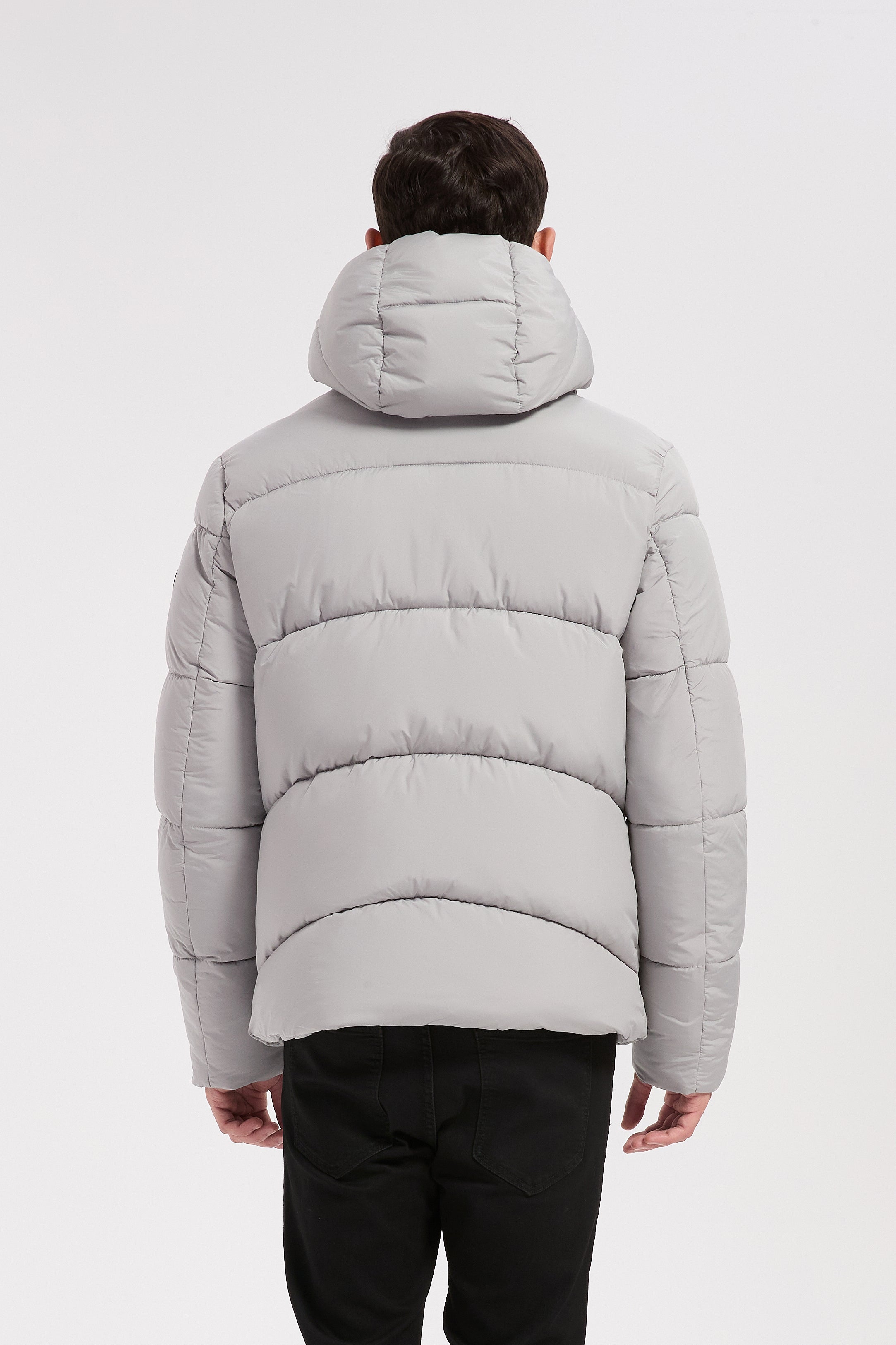 Doudoune gris clair homme à capuche FRANCK