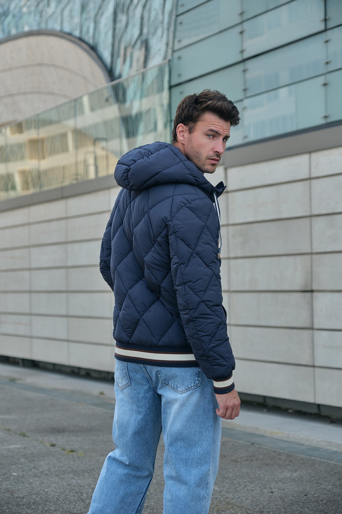 Doudoune matelassée bleu foncé CROSS