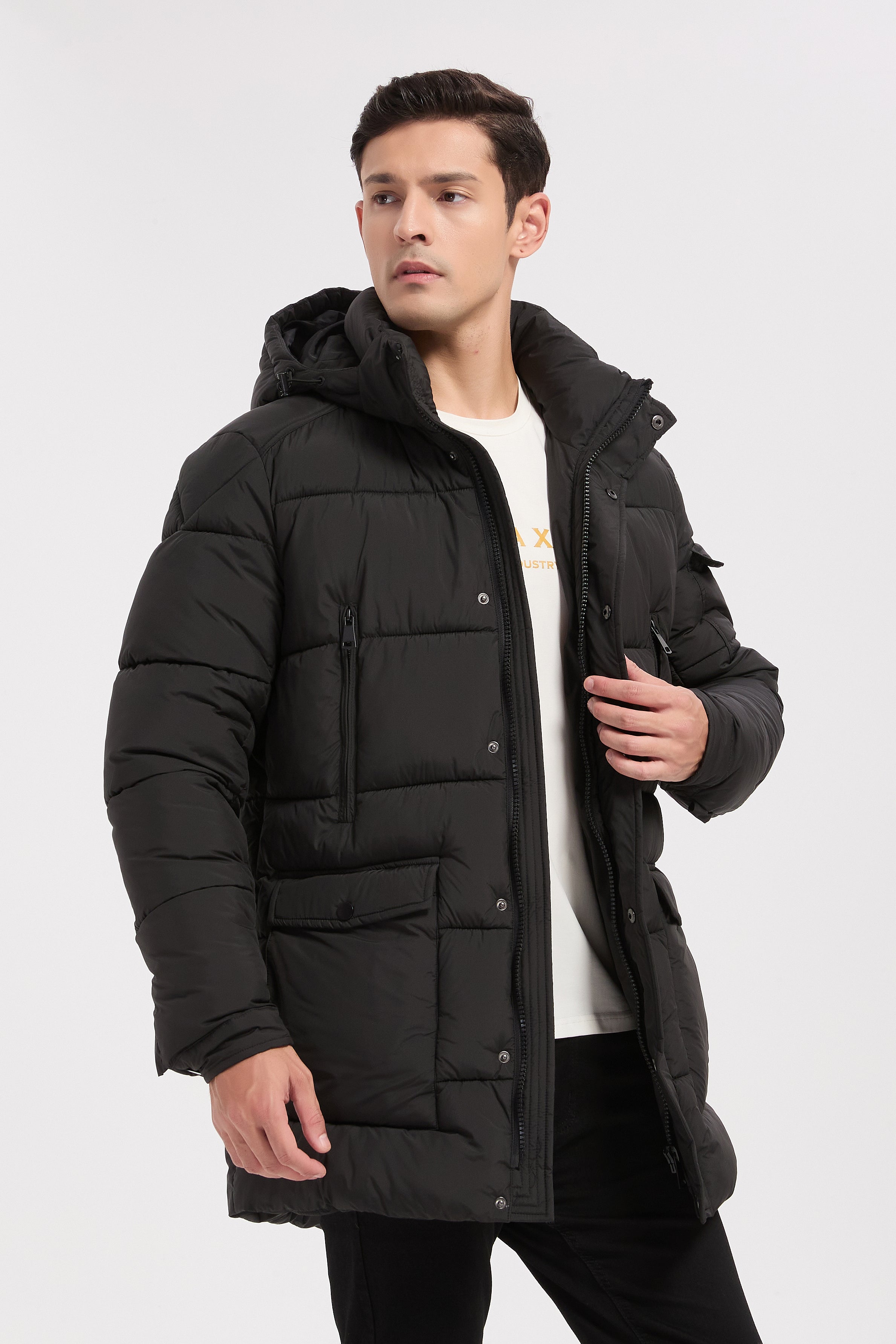 Doudoune noir homme à capuche GÉRARD