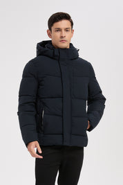 Doudoune bleu foncé homme à capuche HENRI