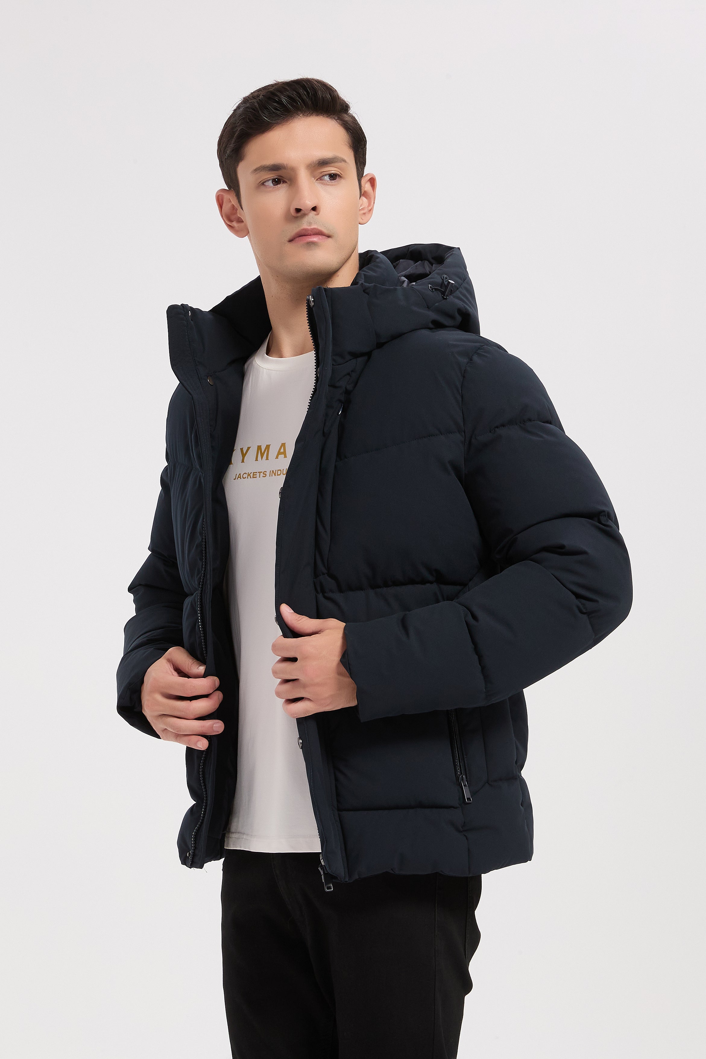 Doudoune bleu foncé homme à capuche HENRI