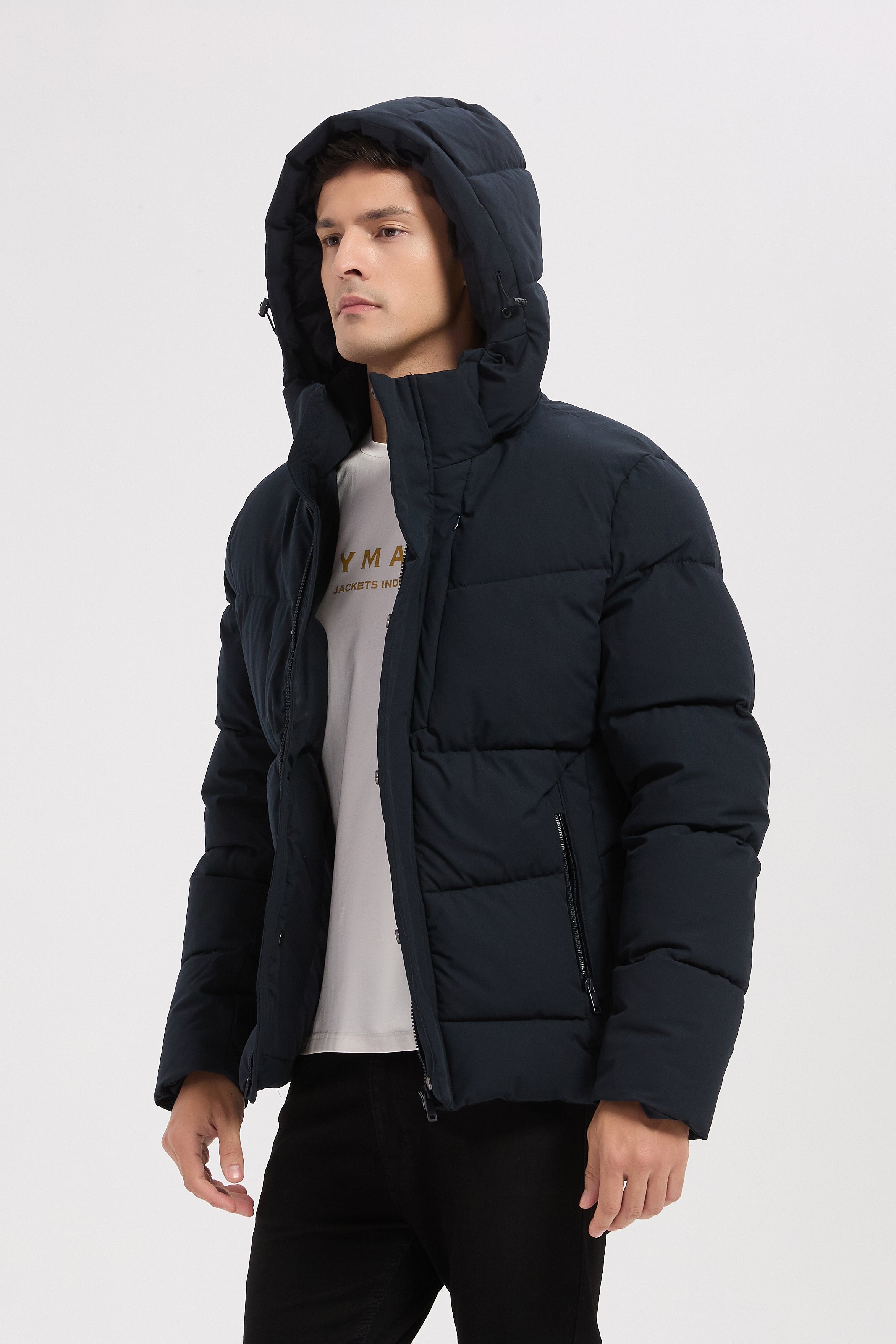 Doudoune bleu foncé homme à capuche HENRI