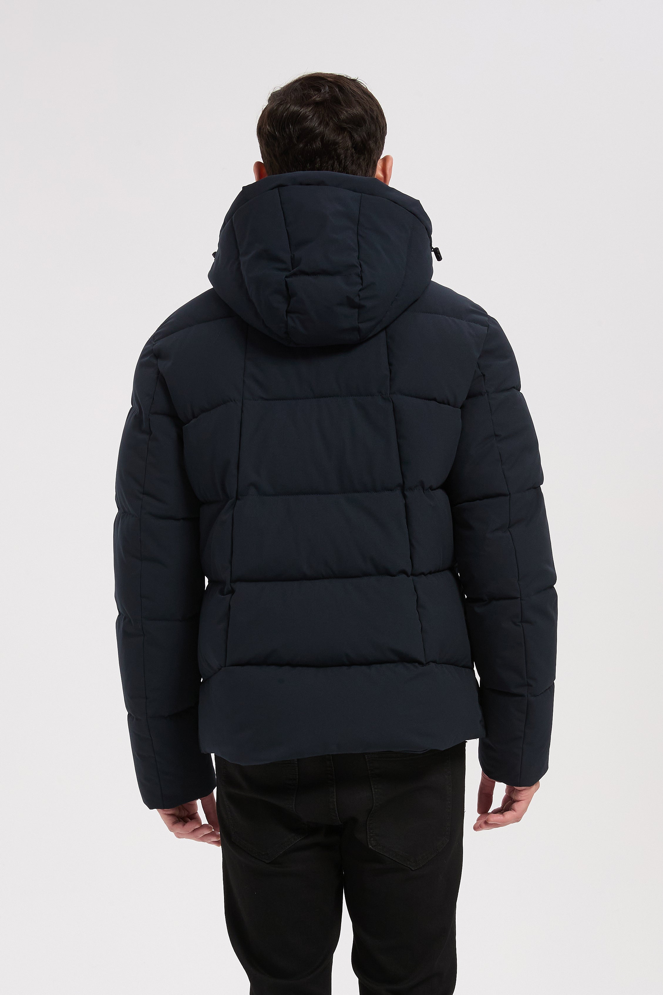 Doudoune bleu foncé homme à capuche HENRI