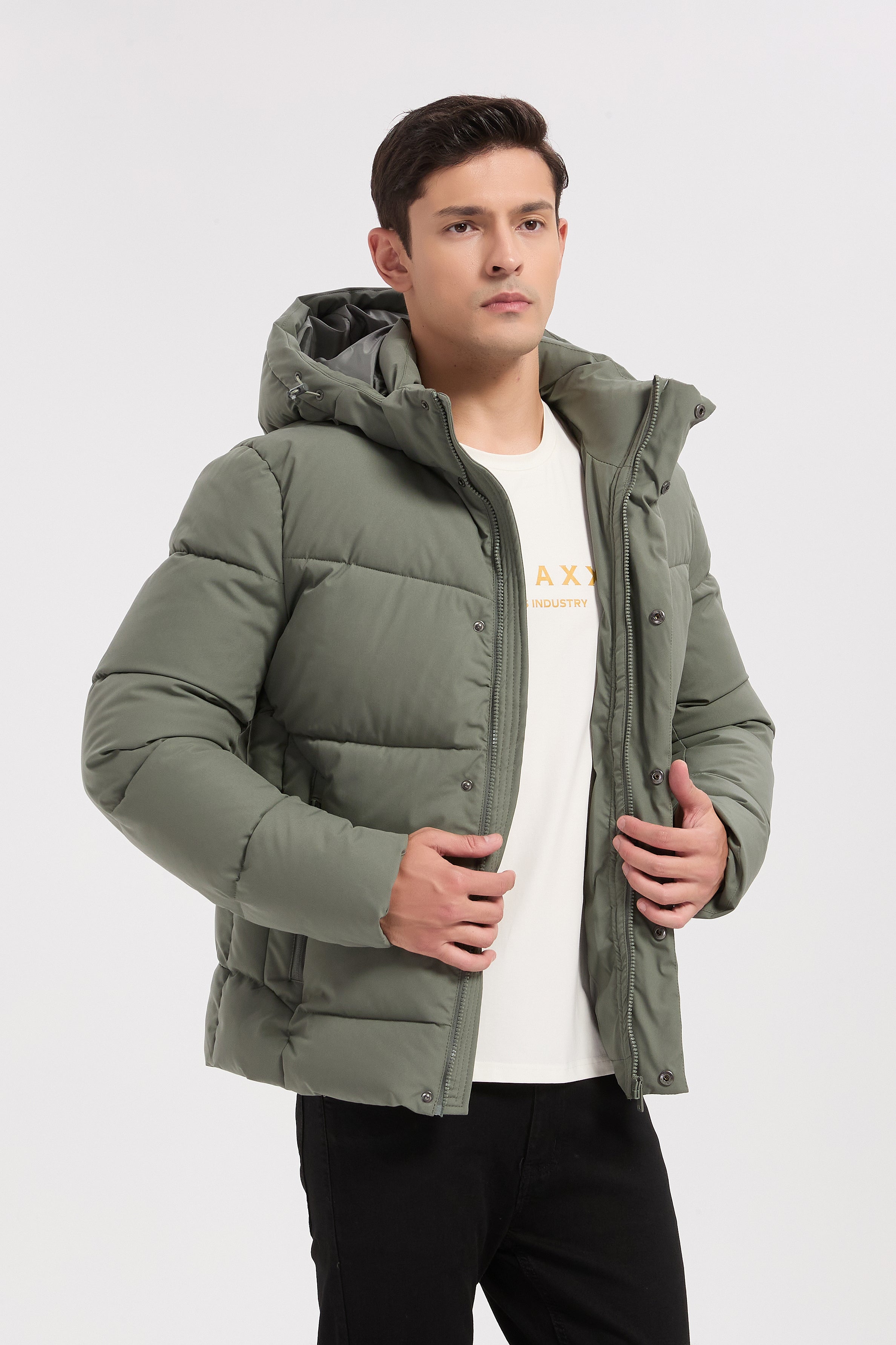 Doudoune vert homme à capuche HENRI