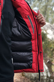 Parka rouge homme à capuche GILBERT