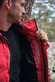 Parka rouge homme à capuche GILBERT