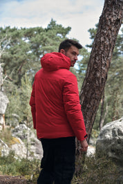 Parka rouge homme à capuche GILBERT