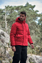 Parka rouge homme à capuche GILBERT
