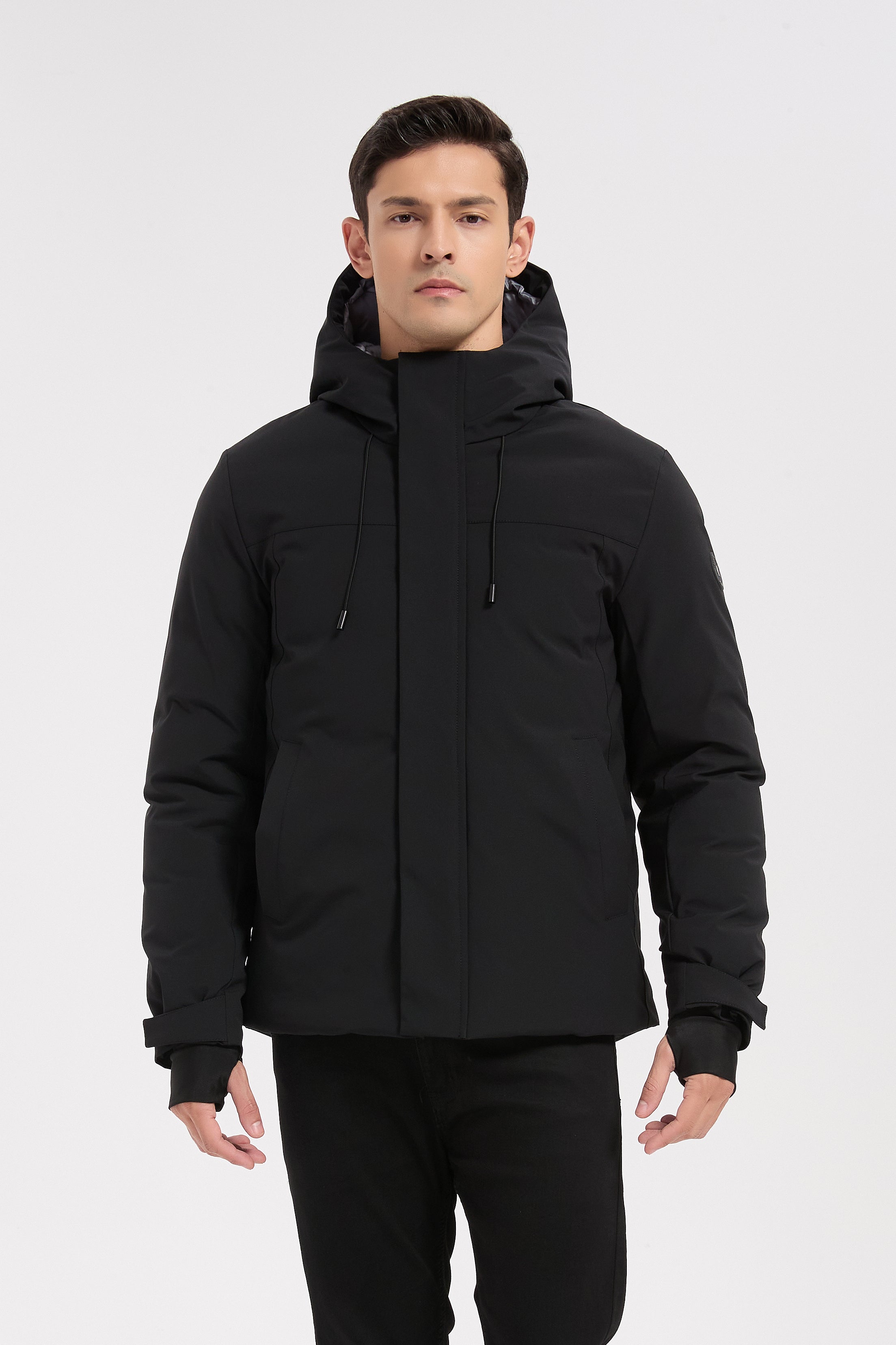 Parka noir homme à capuche GILBERT