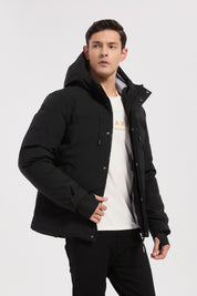 Parka noir homme à capuche GILBERT