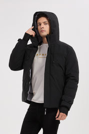 Parka noir homme à capuche GILBERT