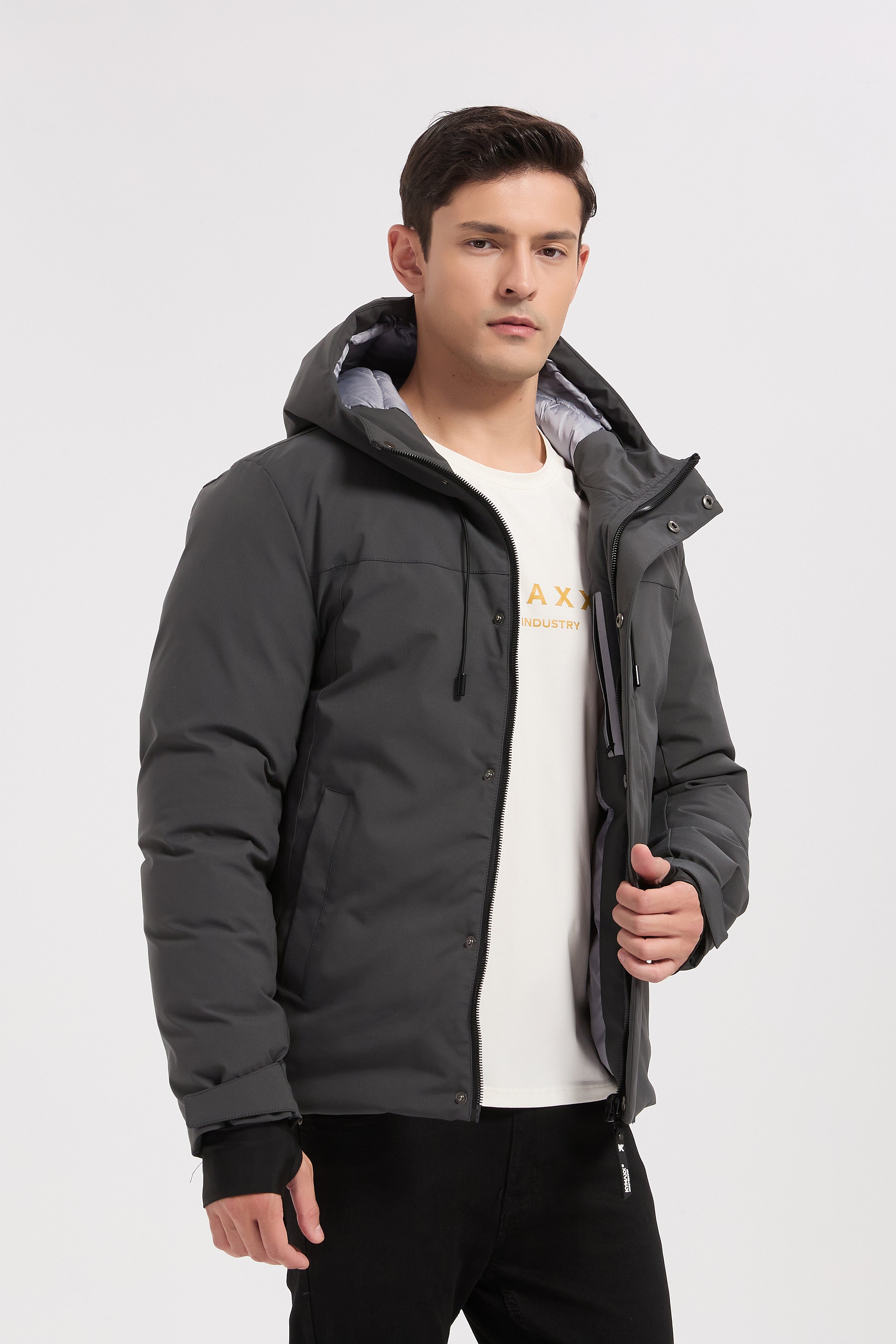 Parka gris homme à capuche GILBERT