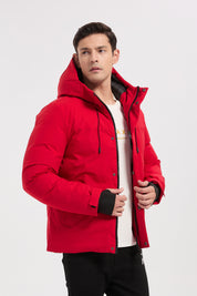 Parka rouge homme à capuche GILBERT