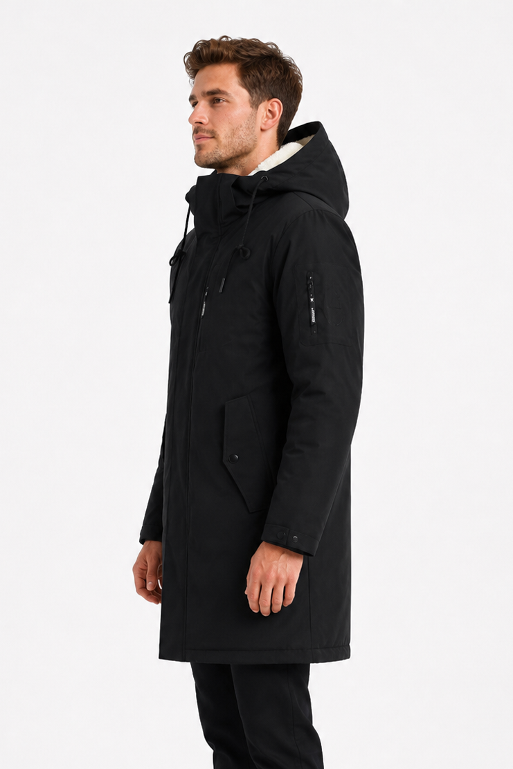 Parka longue noir LAUNAY