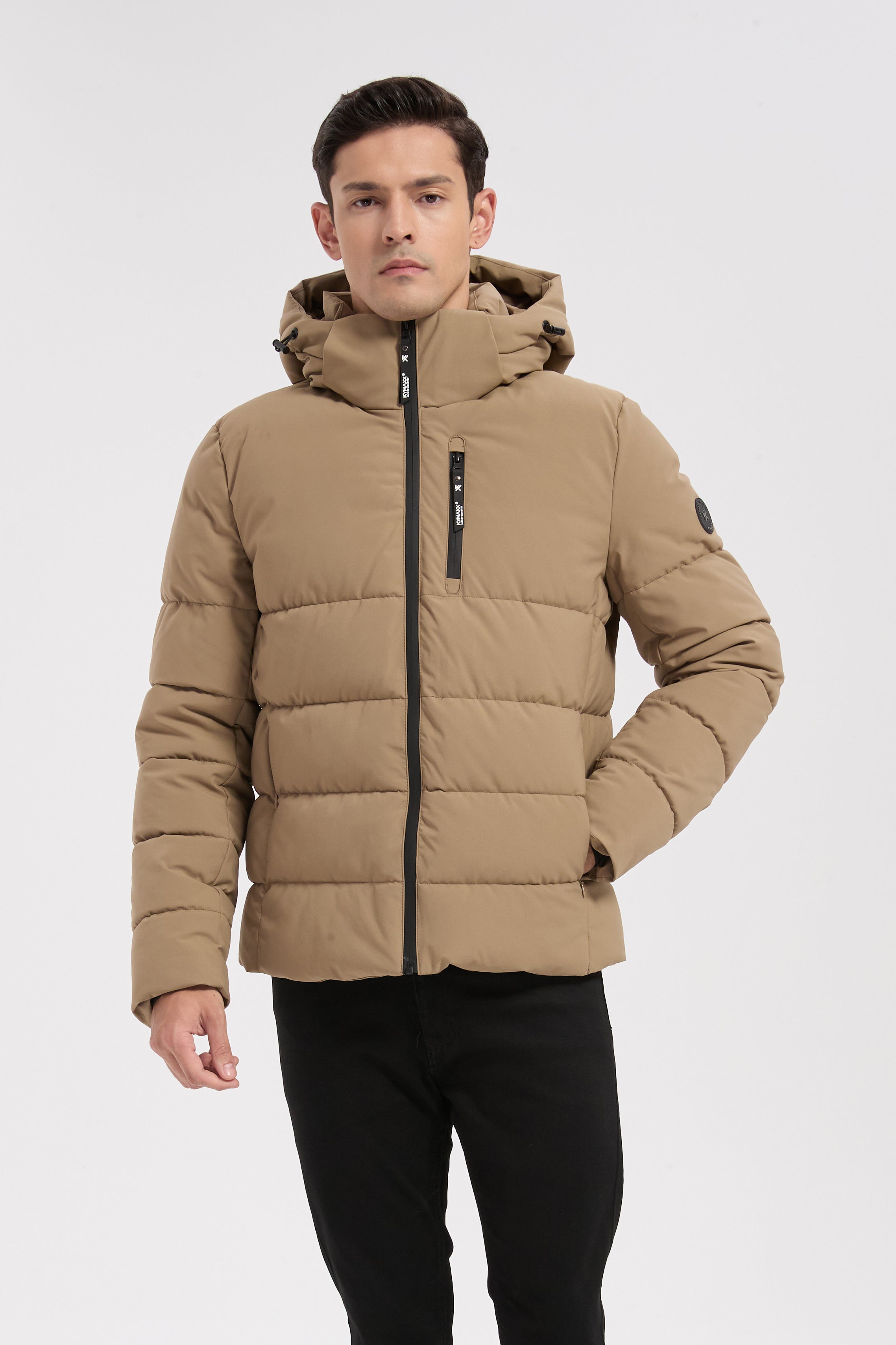 Doudoune beige homme à capuche GILLES