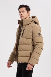 Doudoune beige homme à capuche GILLES