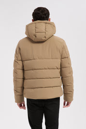 Doudoune beige homme à capuche GILLES