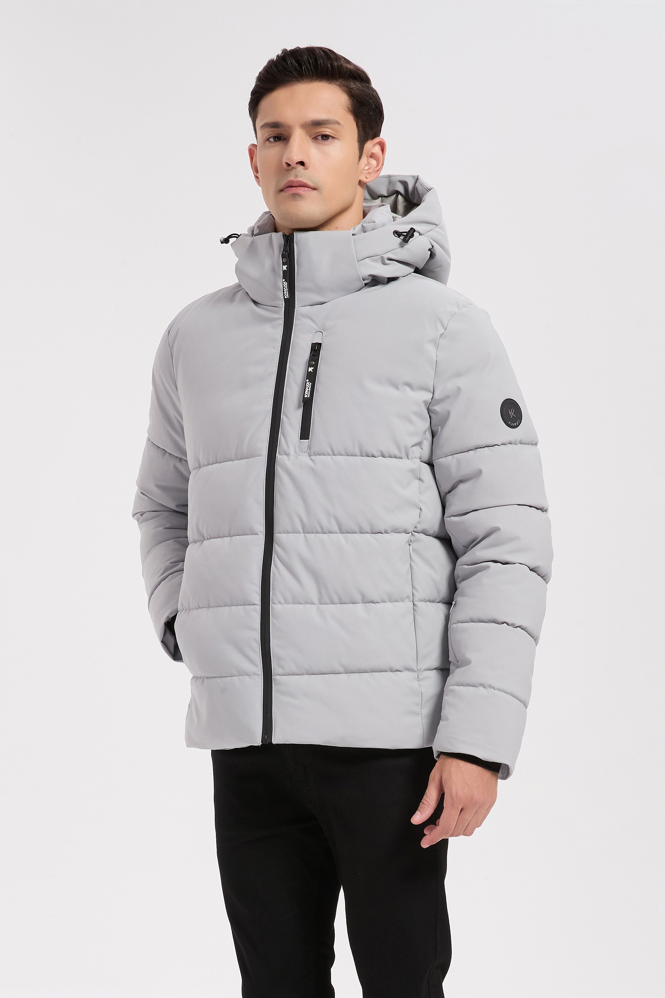 Doudoune gris clair homme à capuche GILLES