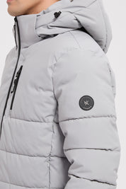 Doudoune gris clair homme à capuche GILLES