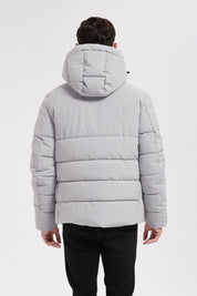 Doudoune gris clair homme à capuche GILLES