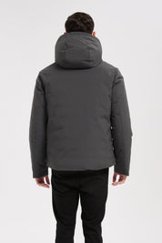 Doudoune courte gris à capuche CAMBELL