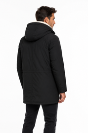 Parka longue noire doublée sherpa JOHNSTON