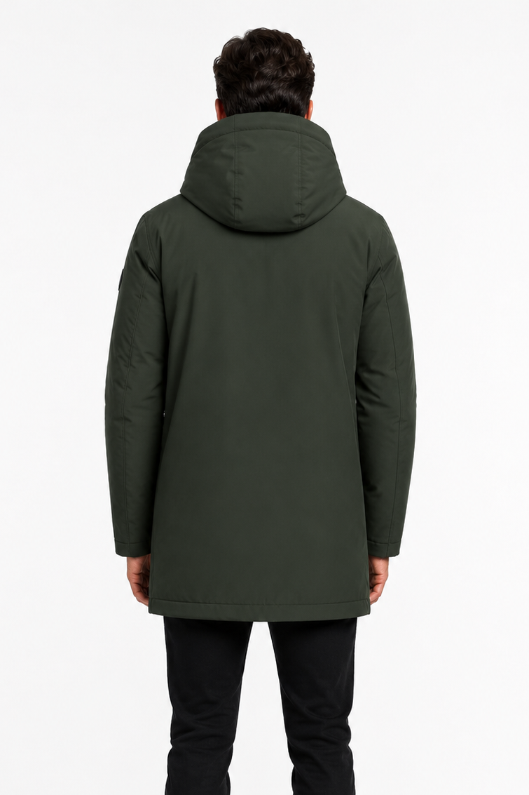 Parka longue vert foncé doublée sherpa JOHNSTON