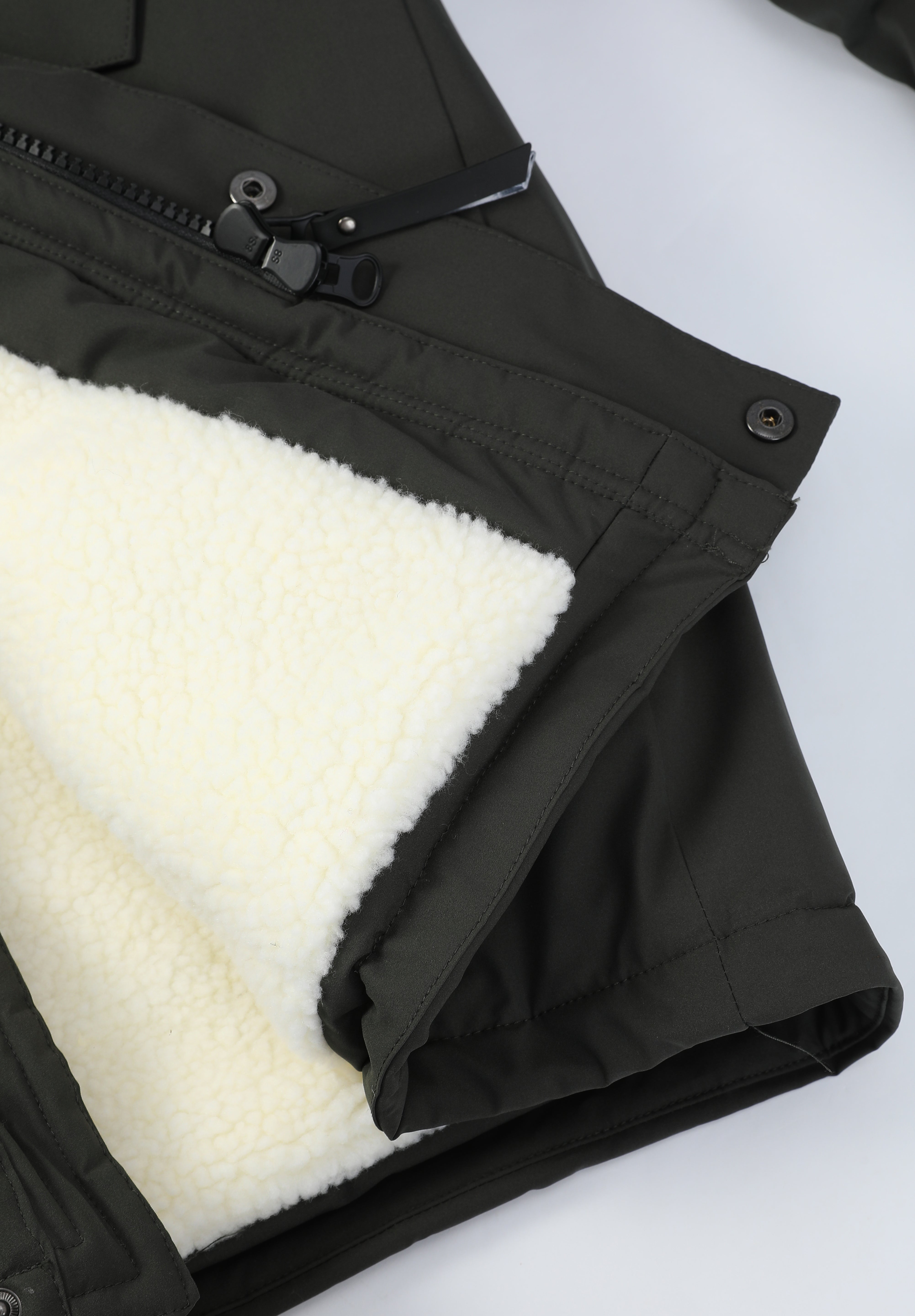 Parka longue vert foncé doublée sherpa JOHNSTON