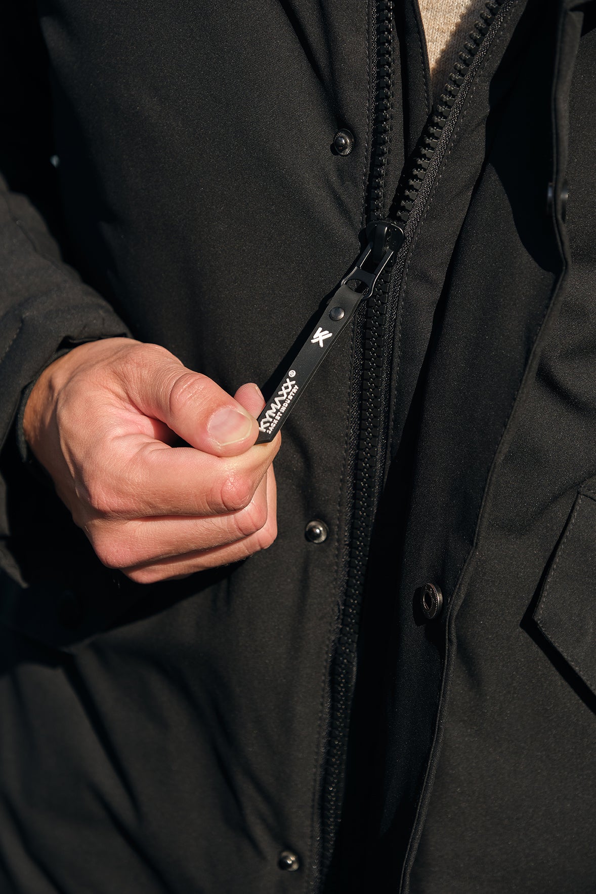 Parka longue noir homme à capuche HUGUES