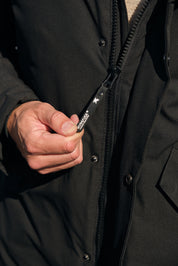 Parka longue noir homme à capuche HUGUES